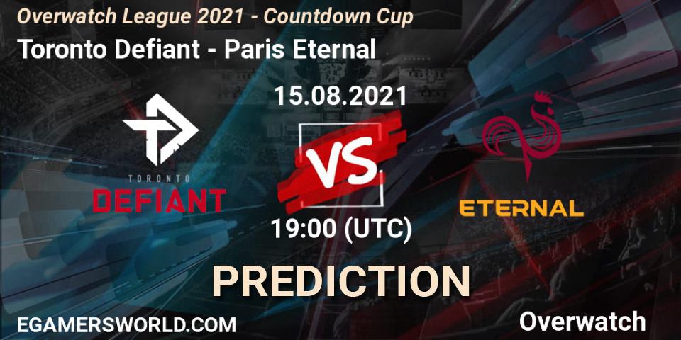 Toronto Defiant - Paris Eternal: ennuste. 15.08.2021 at 19:00, Overwatch, Overwatch League 2021 - Countdown Cup