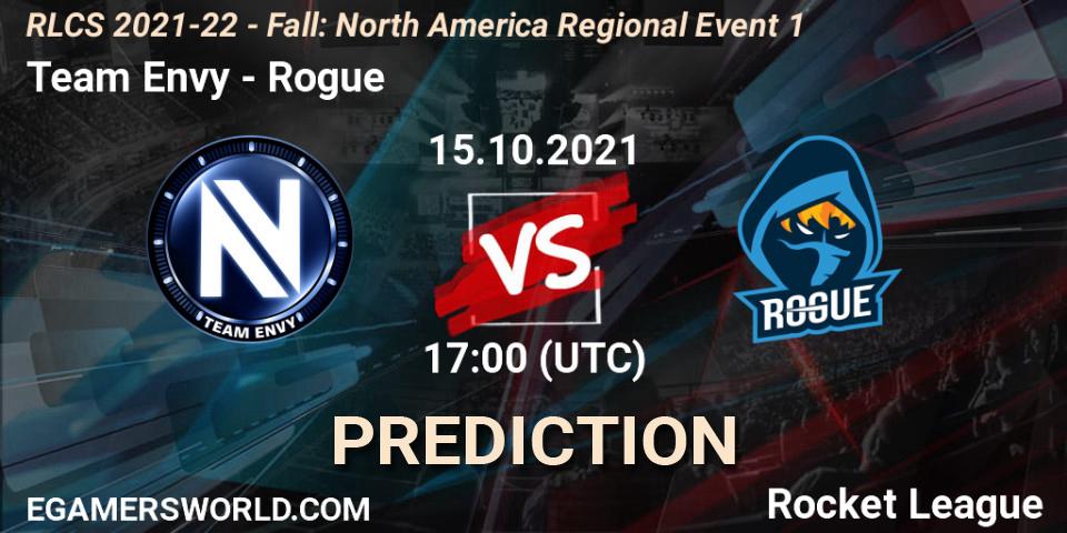 Team Envy - Rogue: ennuste. 15.10.2021 at 17:00, Rocket League, RLCS 2021-22 - Fall: North America Regional Event 1