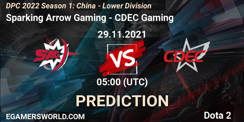 Sparking Arrow Gaming - CDEC Gaming: ennuste. 29.11.2021 at 04:59, Dota 2, DPC 2022 Season 1: China - Lower Division