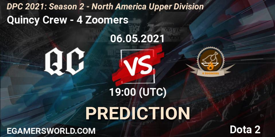 Quincy Crew - 4 Zoomers: ennuste. 06.05.2021 at 19:00, Dota 2, DPC 2021: Season 2 - North America Upper Division 