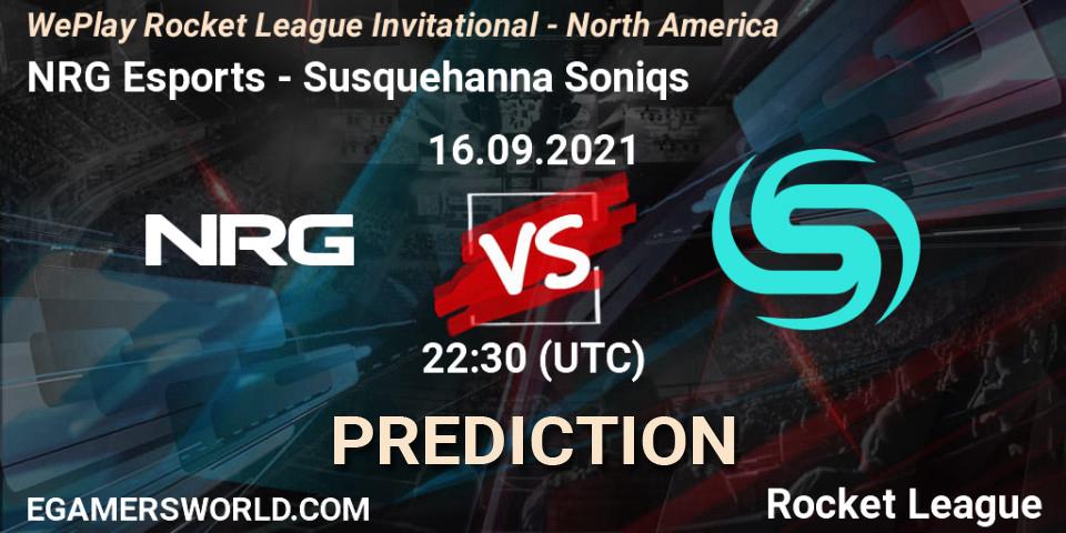 NRG Esports - Susquehanna Soniqs: ennuste. 16.09.2021 at 22:30, Rocket League, WePlay Rocket League Invitational - North America