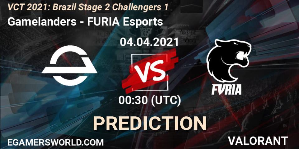 Gamelanders - FURIA Esports: ennuste. 04.04.2021 at 00:30, VALORANT, VCT 2021: Brazil Stage 2 Challengers 1