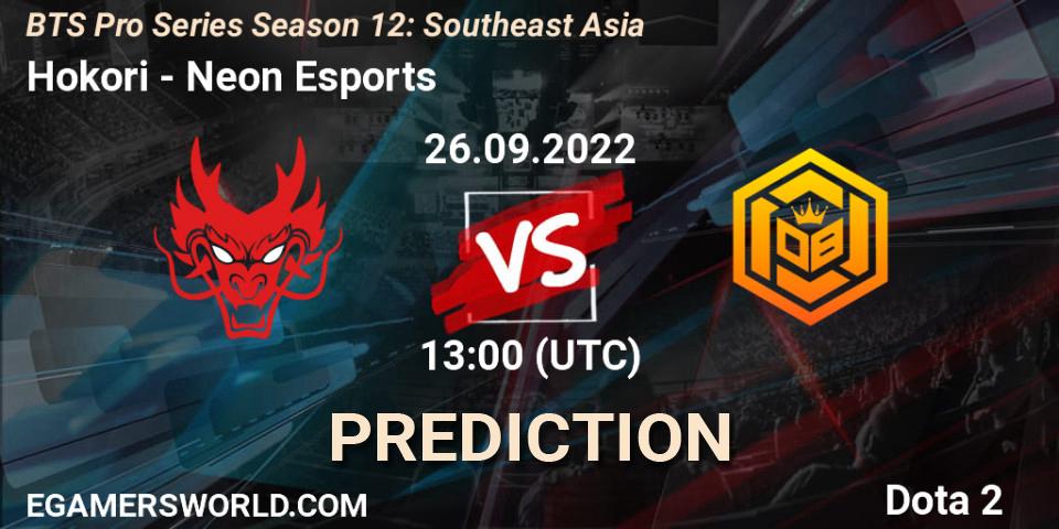 Hokori - Neon Esports: ennuste. 26.09.2022 at 13:43, Dota 2, BTS Pro Series Season 12: Southeast Asia