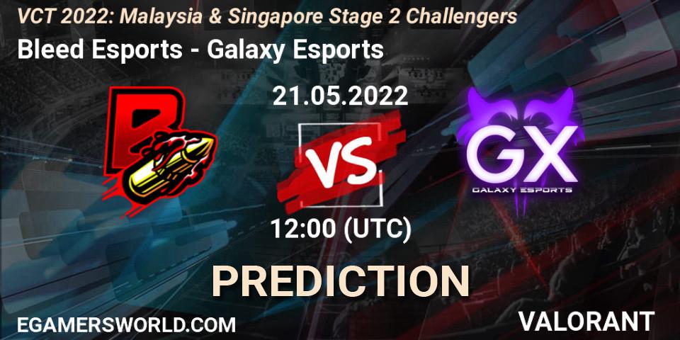 Bleed Esports - Galaxy Esports: ennuste. 21.05.2022 at 12:00, VALORANT, VCT 2022: Malaysia & Singapore Stage 2 Challengers