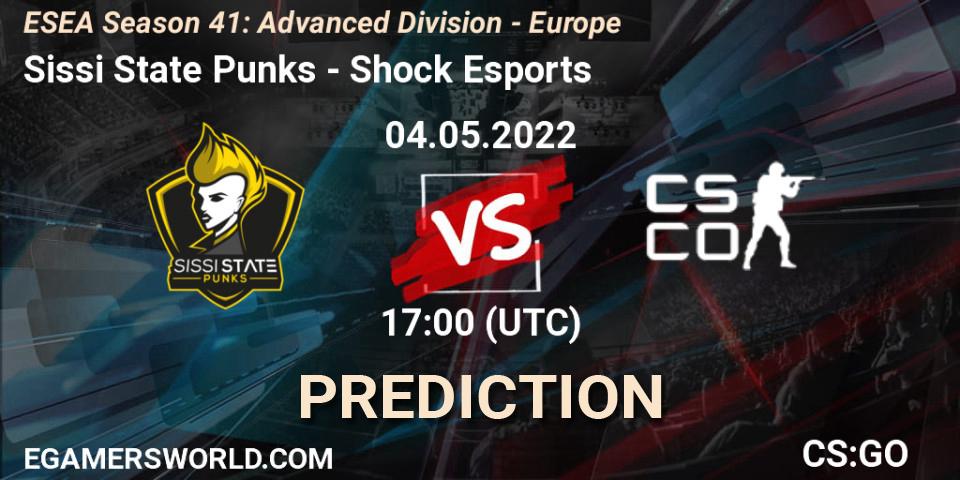 Sissi State Punks - Shock Esports: ennuste. 05.05.2022 at 14:00, Counter-Strike (CS2), ESEA Season 41: Advanced Division - Europe