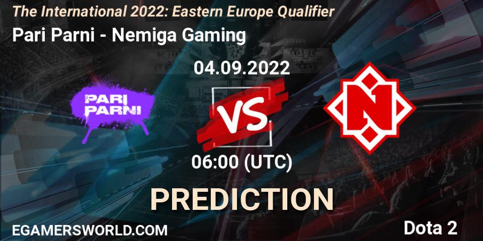 Pari Parni - Nemiga Gaming: ennuste. 04.09.22, Dota 2, The International 2022: Eastern Europe Qualifier