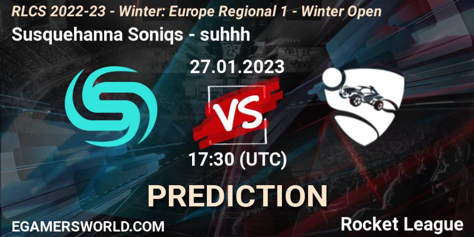 Susquehanna Soniqs - suhhh: ennuste. 27.01.23, Rocket League, RLCS 2022-23 - Winter: Europe Regional 1 - Winter Open