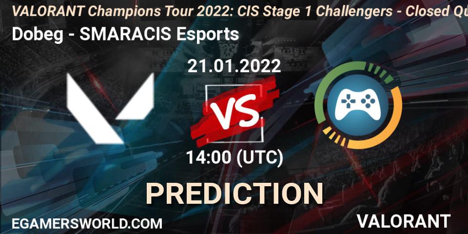 Dobeg - SMARACIS Esports: ennuste. 21.01.2022 at 14:00, VALORANT, VCT 2022: CIS Stage 1 Challengers - Closed Qualifier 2