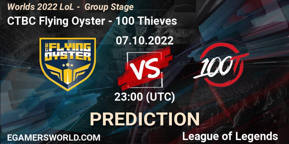 CTBC Flying Oyster - 100 Thieves: ennuste. 07.10.22, LoL, Worlds 2022 LoL - Group Stage