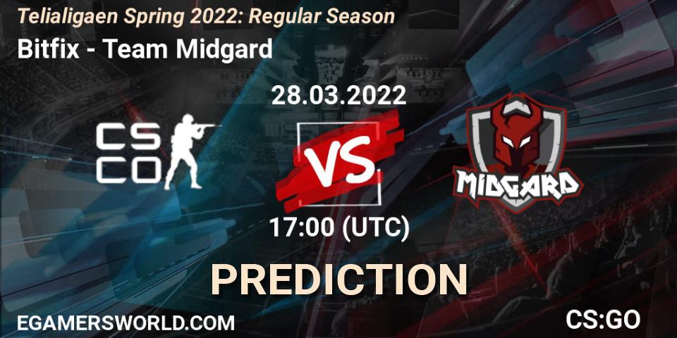 Bitfix - Team Midgard: ennuste. 03.04.2022 at 18:00, Counter-Strike (CS2), Telialigaen Spring 2022: Regular Season