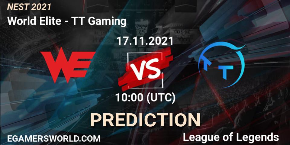 TT Gaming - World Elite: ennuste. 17.11.2021 at 10:05, LoL, NEST 2021
