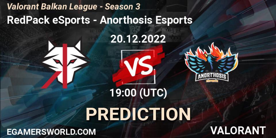 RedPack eSports - Anorthosis Esports: ennuste. 20.12.2022 at 19:00, VALORANT, Valorant Balkan League - Season 3