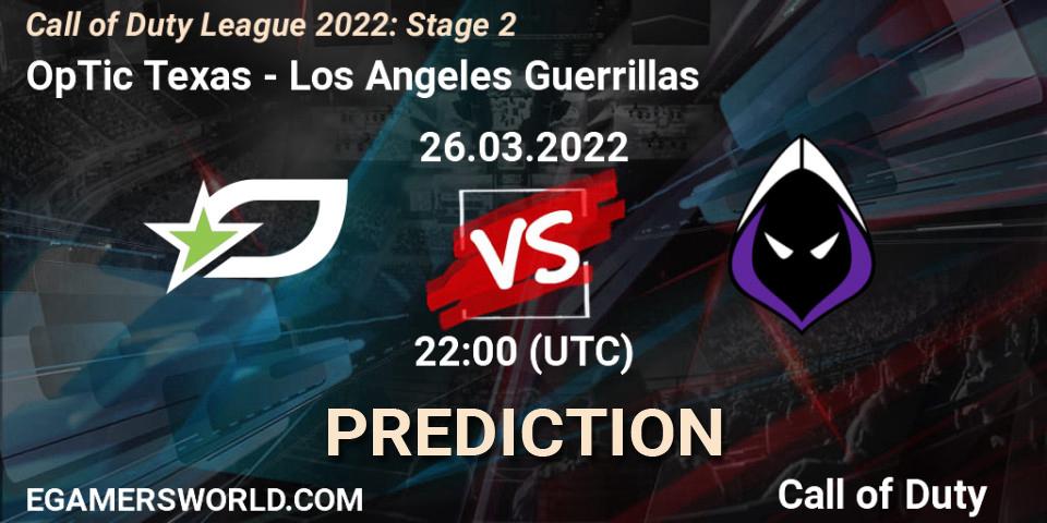 OpTic Texas - Los Angeles Guerrillas: ennuste. 26.03.22, Call of Duty, Call of Duty League 2022: Stage 2