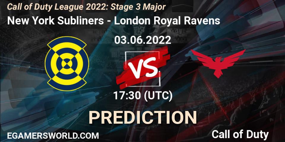 New York Subliners - London Royal Ravens: ennuste. 03.06.2022 at 17:30, Call of Duty, Call of Duty League 2022: Stage 3 Major