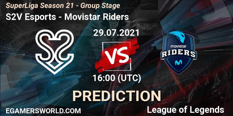 S2V Esports - Movistar Riders: ennuste. 29.07.2021 at 19:00, LoL, SuperLiga Season 21 - Group Stage 
