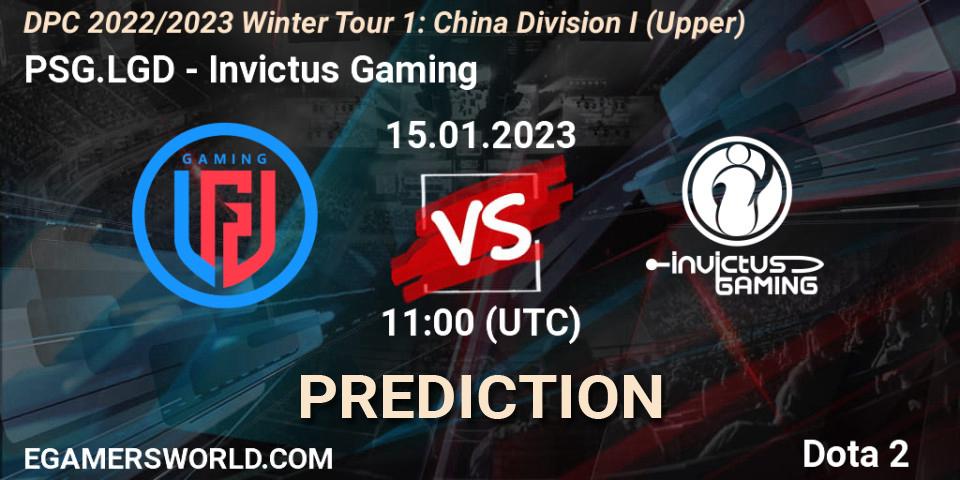 PSG.LGD - Invictus Gaming: ennuste. 15.01.23, Dota 2, DPC 2022/2023 Winter Tour 1: CN Division I (Upper)