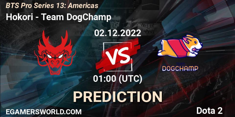 Hokori - Team DogChamp: ennuste. 02.12.22, Dota 2, BTS Pro Series 13: Americas