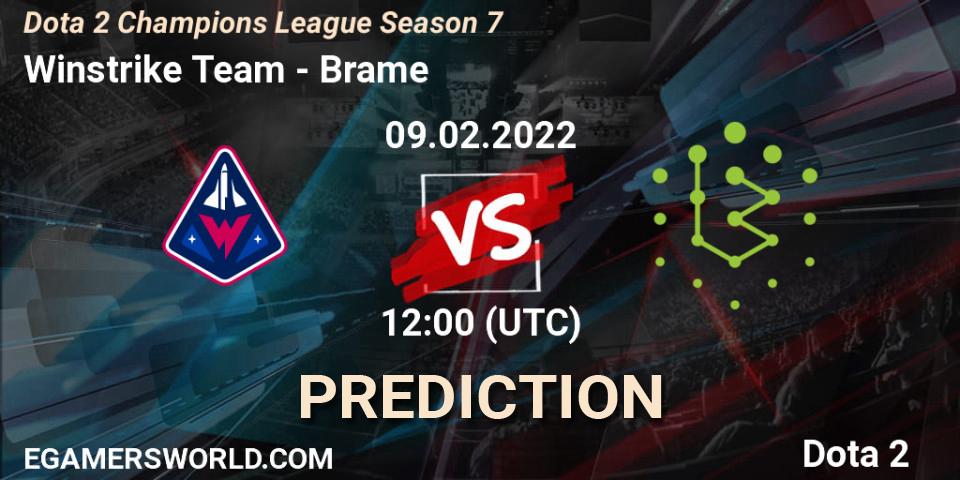 Winstrike Team - Brame: ennuste. 09.02.22, Dota 2, Dota 2 Champions League 2022 Season 7