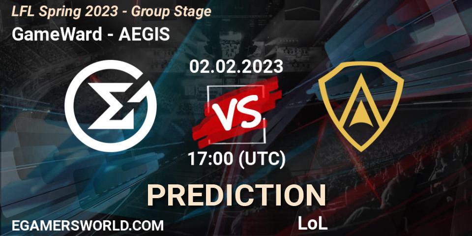 GameWard - AEGIS: ennuste. 02.02.2023 at 17:00, LoL, LFL Spring 2023 - Group Stage