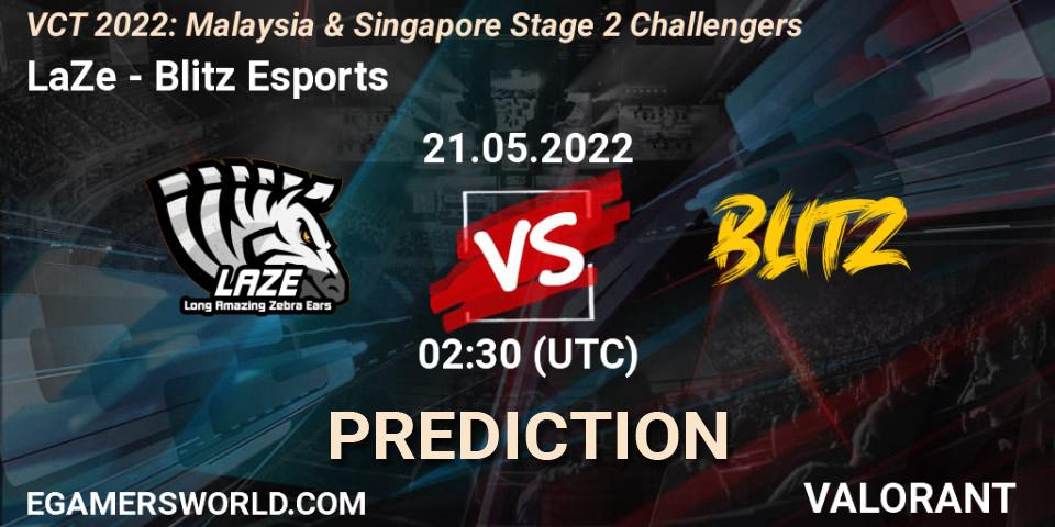 LaZe - Blitz Esports: ennuste. 21.05.2022 at 02:30, VALORANT, VCT 2022: Malaysia & Singapore Stage 2 Challengers