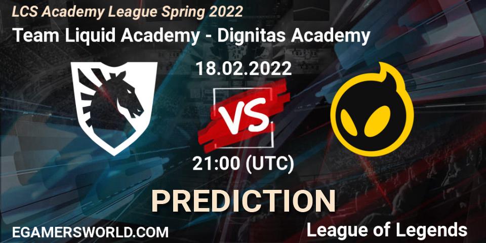 Team Liquid Academy - Dignitas Academy: ennuste. 18.02.2022 at 21:00, LoL, LCS Academy League Spring 2022