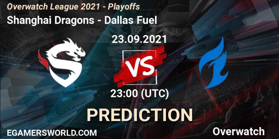 Shanghai Dragons - Dallas Fuel: ennuste. 24.09.2021 at 02:30, Overwatch, Overwatch League 2021 - Playoffs