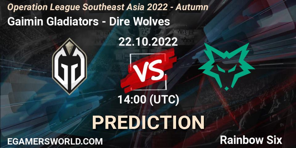 Gaimin Gladiators - Dire Wolves: ennuste. 23.10.2022 at 14:00, Rainbow Six, Operation League Southeast Asia 2022 - Autumn