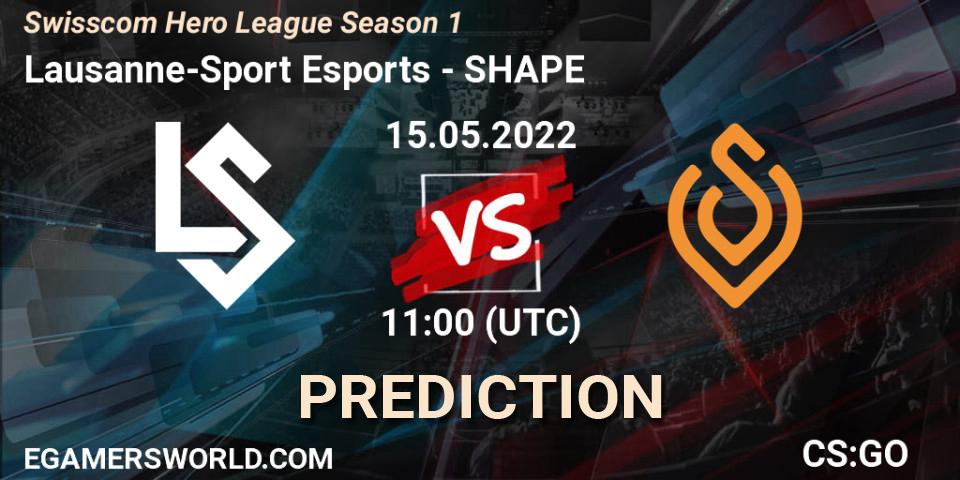 Lausanne-Sport Esports - SHAPE: ennuste. 15.05.2022 at 11:00, Counter-Strike (CS2), Swisscom Hero League Season 1