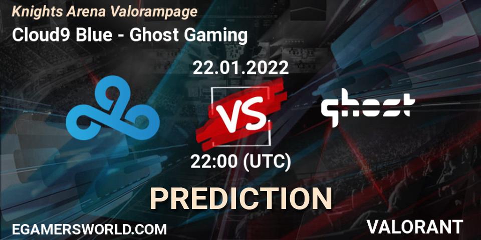 Cloud9 Blue - Ghost Gaming: ennuste. 22.01.2022 at 22:00, VALORANT, Knights Arena Valorampage