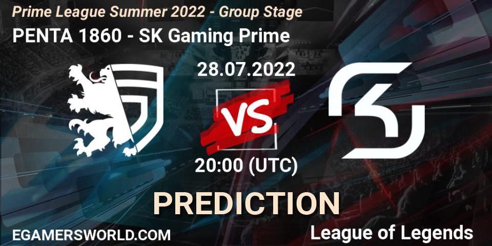 PENTA 1860 - SK Gaming Prime: ennuste. 28.07.2022 at 20:00, LoL, Prime League Summer 2022 - Group Stage