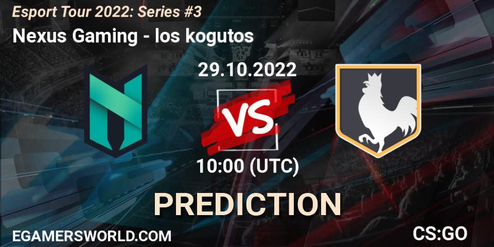 Nexus Gaming - los kogutos: ennuste. 29.10.2022 at 10:00, Counter-Strike (CS2), Esport Tour 2022: Series #3