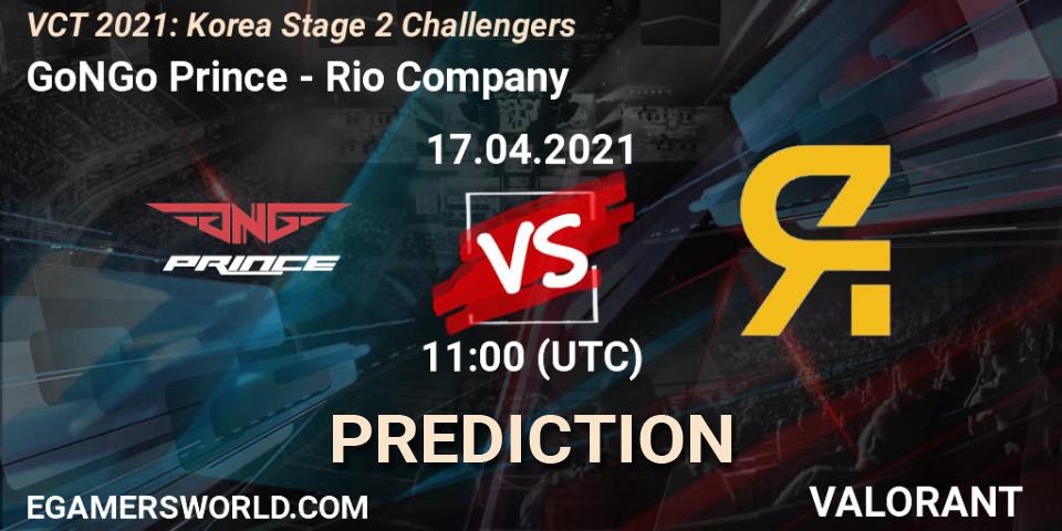 GoNGo Prince - Rio Company: ennuste. 17.04.2021 at 11:30, VALORANT, VCT 2021: Korea Stage 2 Challengers