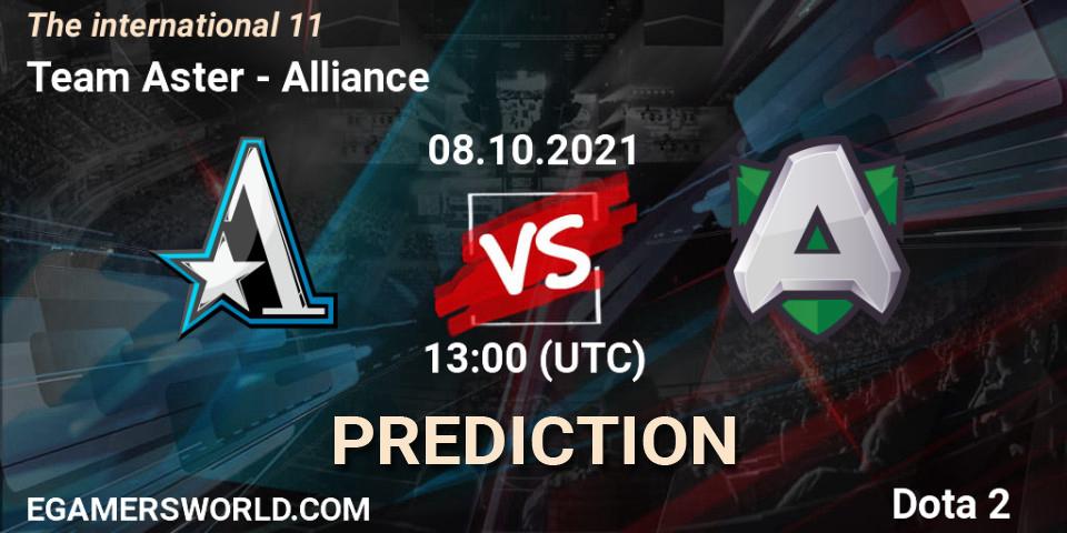 Team Aster - Alliance: ennuste. 08.10.2021 at 14:18, Dota 2, The Internationa 2021