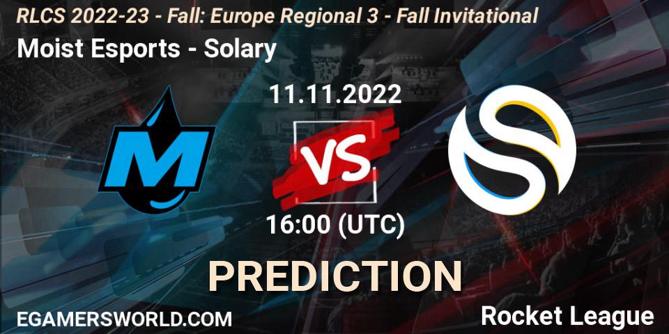 Moist Esports - Solary: ennuste. 11.11.2022 at 16:00, Rocket League, RLCS 2022-23 - Fall: Europe Regional 3 - Fall Invitational