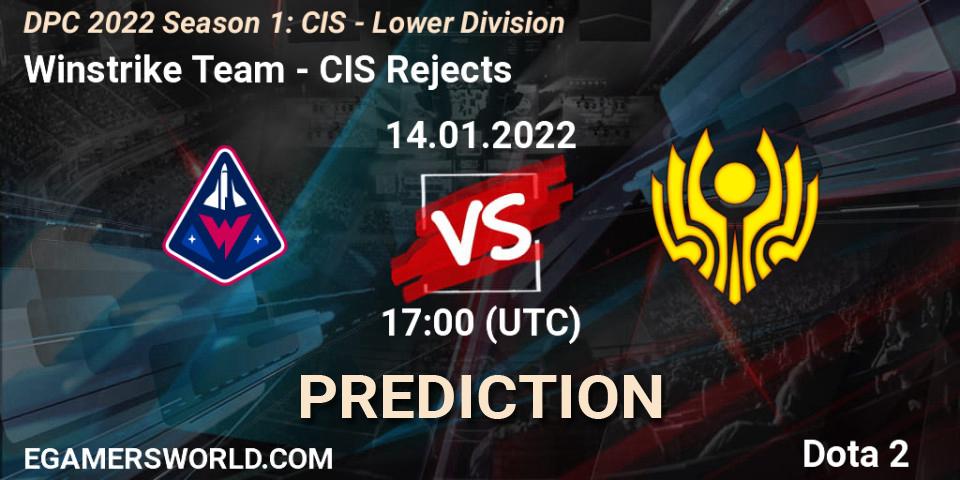Winstrike Team - CIS Rejects: ennuste. 14.01.22, Dota 2, DPC 2022 Season 1: CIS - Lower Division