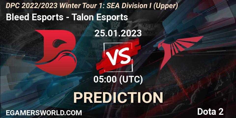 Bleed Esports - Talon Esports: ennuste. 25.01.23, Dota 2, DPC 2022/2023 Winter Tour 1: SEA Division I (Upper)