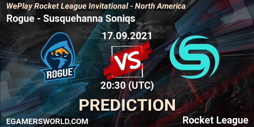 Rogue - Susquehanna Soniqs: ennuste. 17.09.2021 at 20:30, Rocket League, WePlay Rocket League Invitational - North America