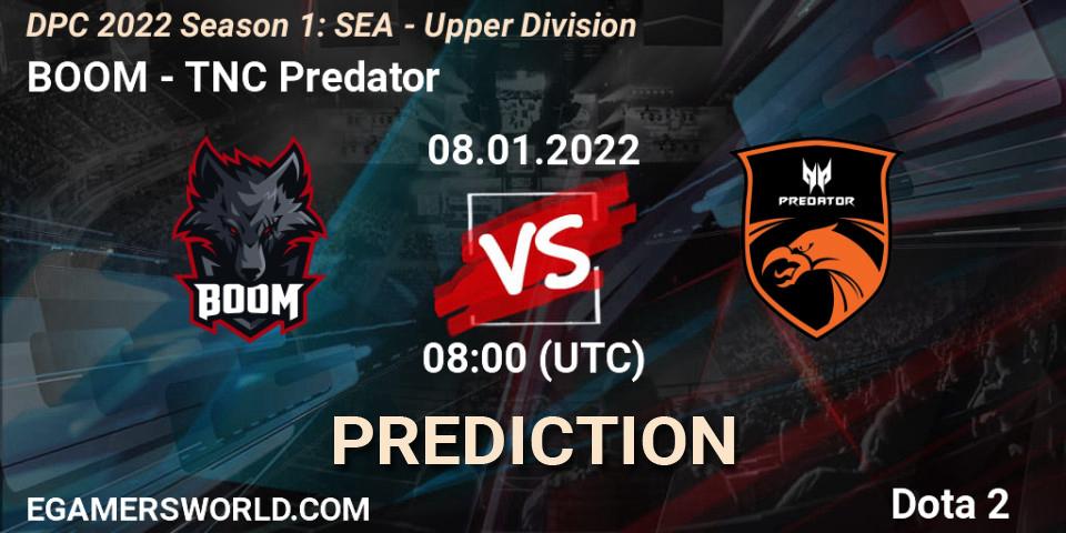 BOOM - TNC Predator: ennuste. 08.01.2022 at 08:01, Dota 2, DPC 2022 Season 1: SEA - Upper Division
