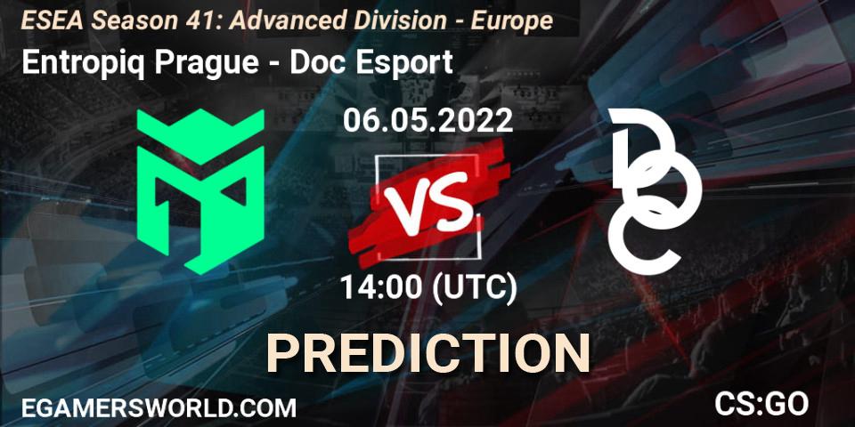 Entropiq Prague - Doc Esport: ennuste. 06.05.2022 at 14:00, Counter-Strike (CS2), ESEA Season 41: Advanced Division - Europe