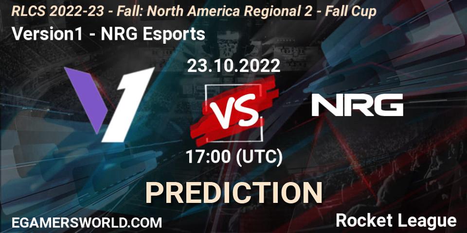 Version1 - NRG Esports: ennuste. 23.10.2022 at 17:00, Rocket League, RLCS 2022-23 - Fall: North America Regional 2 - Fall Cup