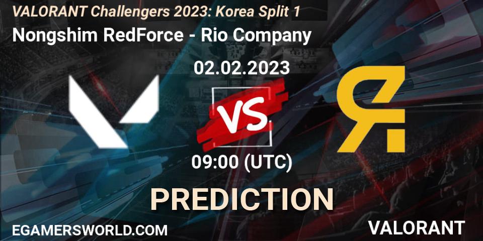 Nongshim RedForce - Rio Company: ennuste. 02.02.23, VALORANT, VALORANT Challengers 2023: Korea Split 1