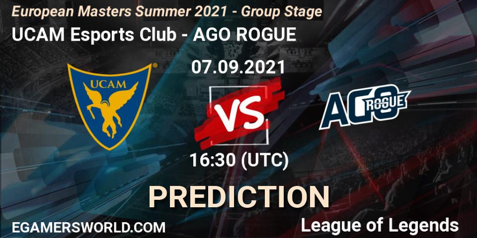 UCAM Esports Club - AGO ROGUE: ennuste. 07.09.2021 at 16:30, LoL, European Masters Summer 2021 - Group Stage