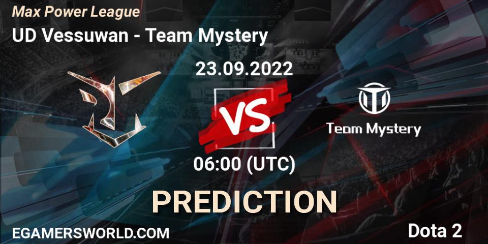 UD Vessuwan - Team Mystery: ennuste. 23.09.2022 at 06:07, Dota 2, Max Power League