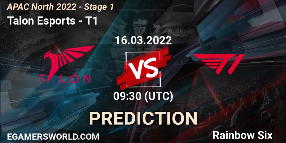 Talon Esports - T1: ennuste. 16.03.2022 at 09:30, Rainbow Six, APAC North 2022 - Stage 1