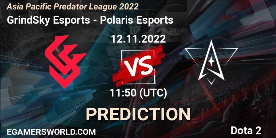 GrindSky Esports - Polaris Esports: ennuste. 12.11.2022 at 12:08, Dota 2, Asia Pacific Predator League 2022