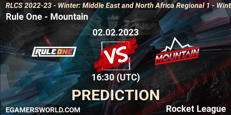 Rule One - Mountain: ennuste. 02.02.2023 at 16:30, Rocket League, RLCS 2022-23 - Winter: Middle East and North Africa Regional 1 - Winter Open