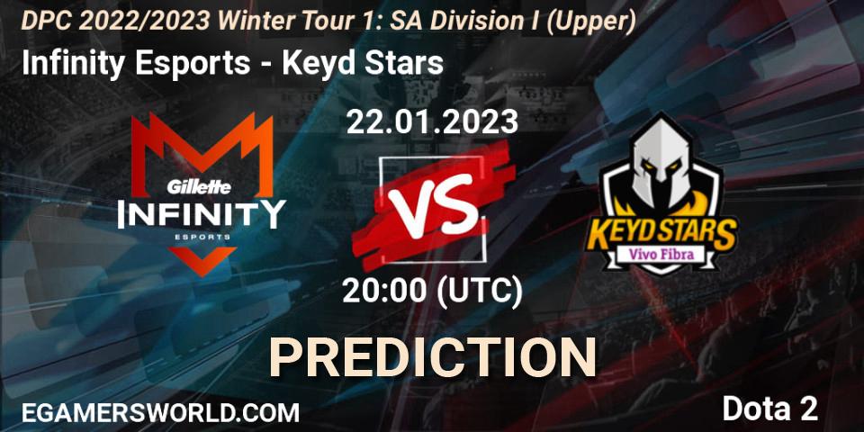 Infinity Esports - Keyd Stars: ennuste. 22.01.2023 at 20:43, Dota 2, DPC 2022/2023 Winter Tour 1: SA Division I (Upper) 