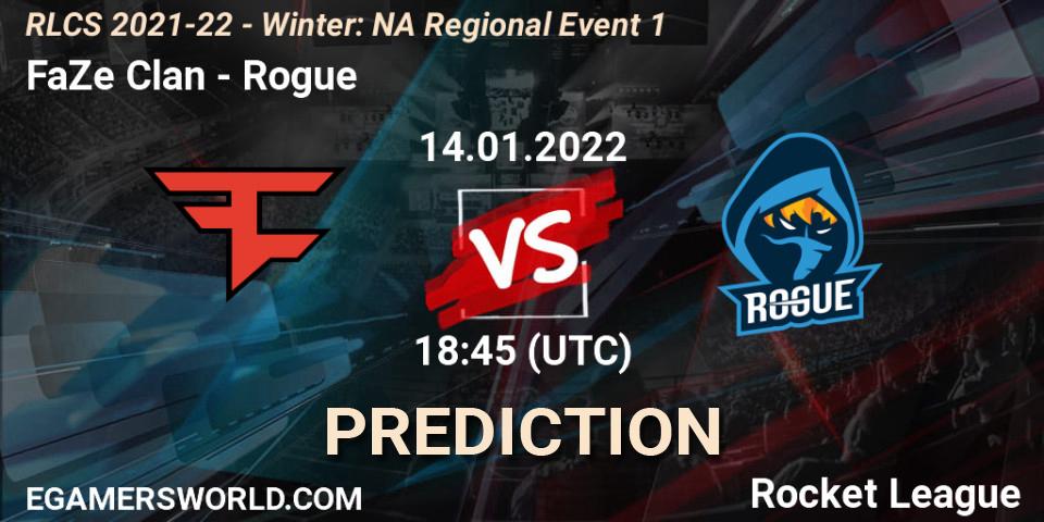 FaZe Clan - Rogue: ennuste. 14.01.22, Rocket League, RLCS 2021-22 - Winter: NA Regional Event 1