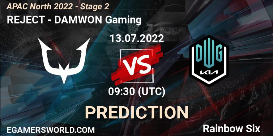 REJECT - DAMWON Gaming: ennuste. 13.07.2022 at 09:30, Rainbow Six, APAC North 2022 - Stage 2