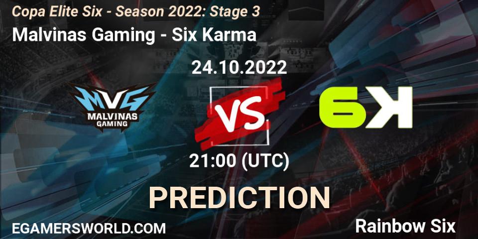 Malvinas Gaming - Six Karma: ennuste. 24.10.2022 at 21:00, Rainbow Six, Copa Elite Six - Season 2022: Stage 3